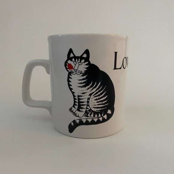 KLIBAN LOVE A CAT COFFEE MUG KILNCRAFT STAFFORDSHIRE POTTERIES MADE IN ENGLAND - Picture 2 of 6